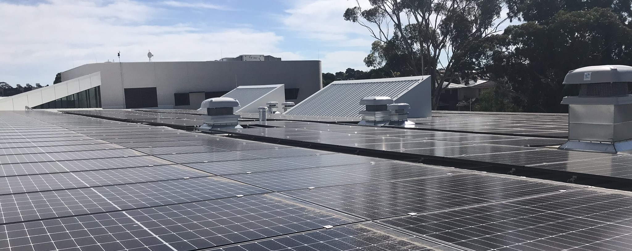 solar panels on industrial building roof